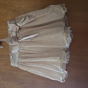 Elegant Beige Skirt with Bow Detail